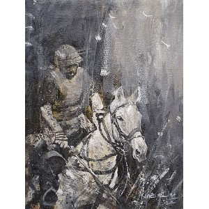 Naeem Rind, 12 x 16 Inch, Acrylic on Canvas, Polo Painting, AC-NAR-018
